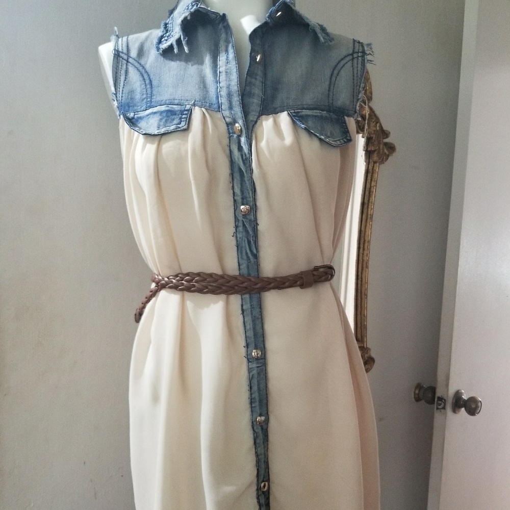 Mixed material dress